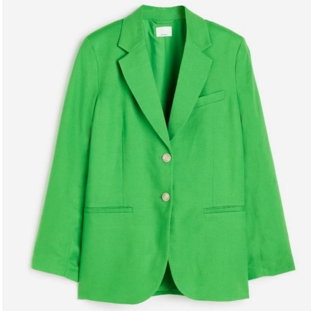 Green Linen Women's Blazer